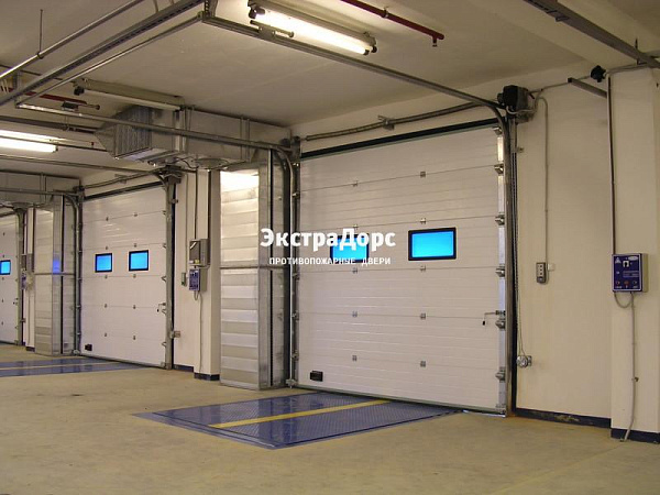 Подъемные автоматические противопожарные ворота с окнами в Домодедово  купить