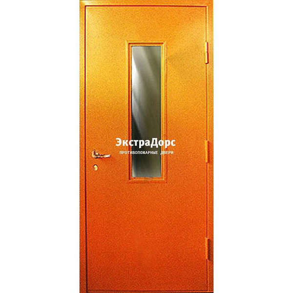 Противопожарная дверь анти-дым оранжевая со стеклом в Домодедово  купить