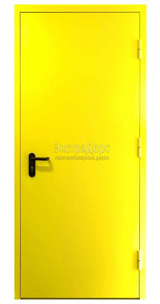 Противопожарная дверь EI 45 желтая дымогазонепроницаемая металлическая в Домодедово  купить