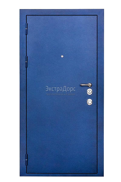 Противопожарная уличная дверь металлическая утепленная EIW 60 синяя глухая однопольная в Домодедово  купить