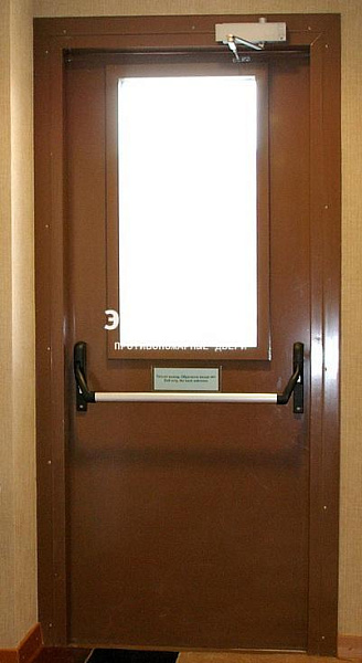 Противопожарная дверь EI 30 с антипаникой и стеклом в Домодедово  купить